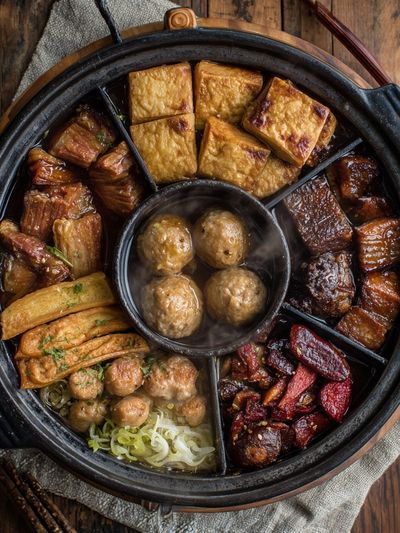 Korean Hot Pot Feast Photography Poster. poster