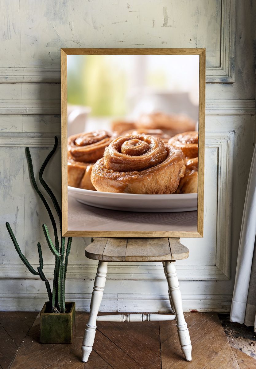 Cinnamon Rolls Food Photography Poster. room preview