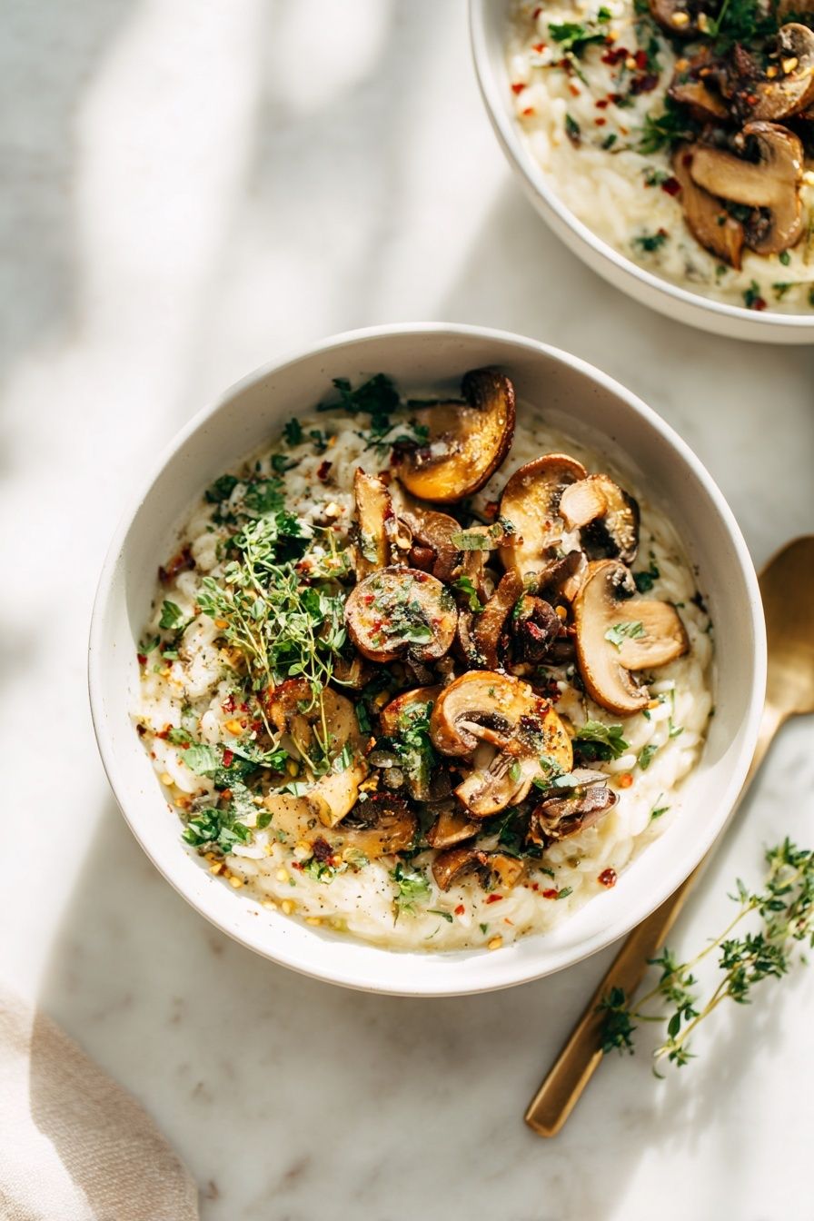 Mushroom Risotto Food Photography Poster. poster — food-drink art