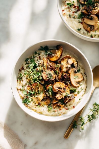 Mushroom Risotto Food Photography Poster. poster