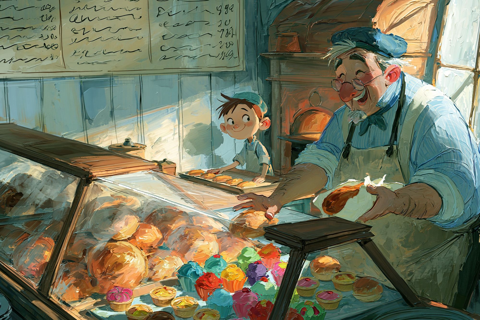 Bakery Scene Illustration Poster. poster — food-drink art