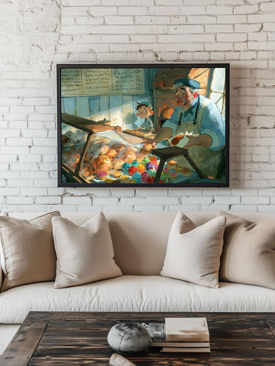 Bakery Scene Illustration Poster. room preview