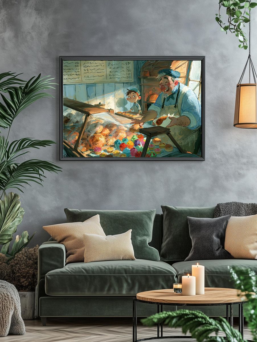 Bakery Scene Illustration Poster. — room view 4