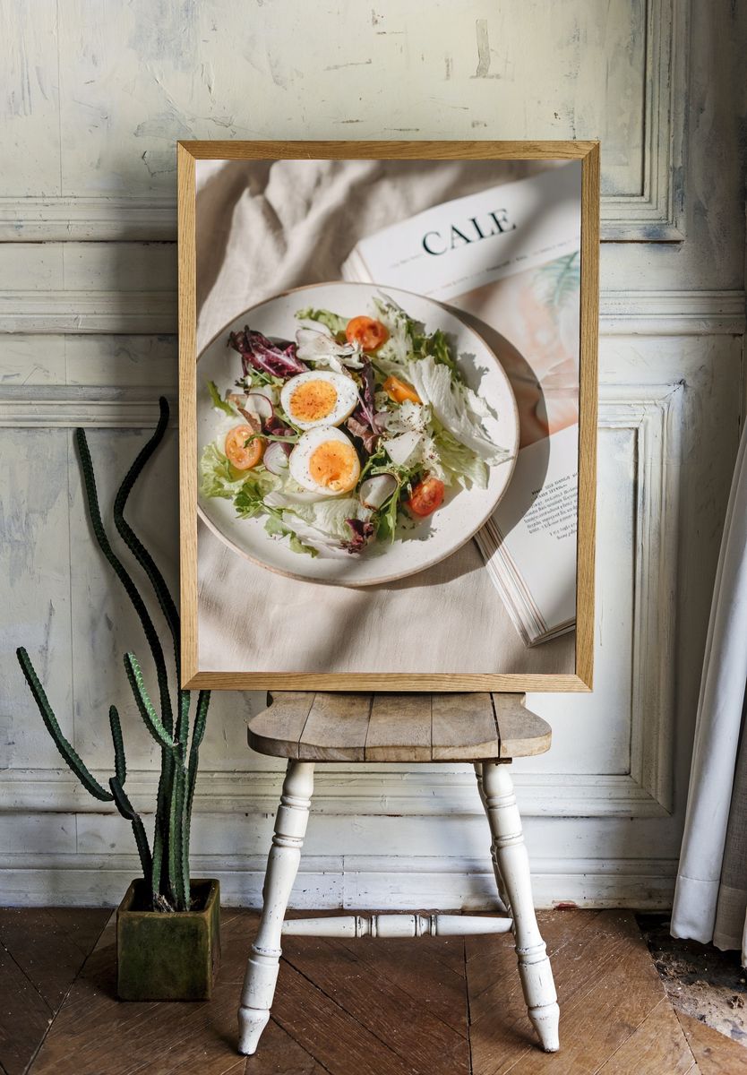 Rustic Salad Still Life Photography Poster. — room view 1