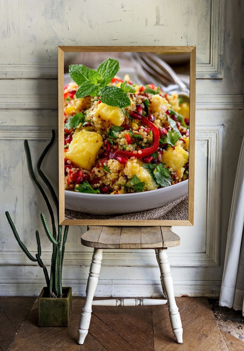 Tropical Quinoa Salad Photography Poster. — room view 1