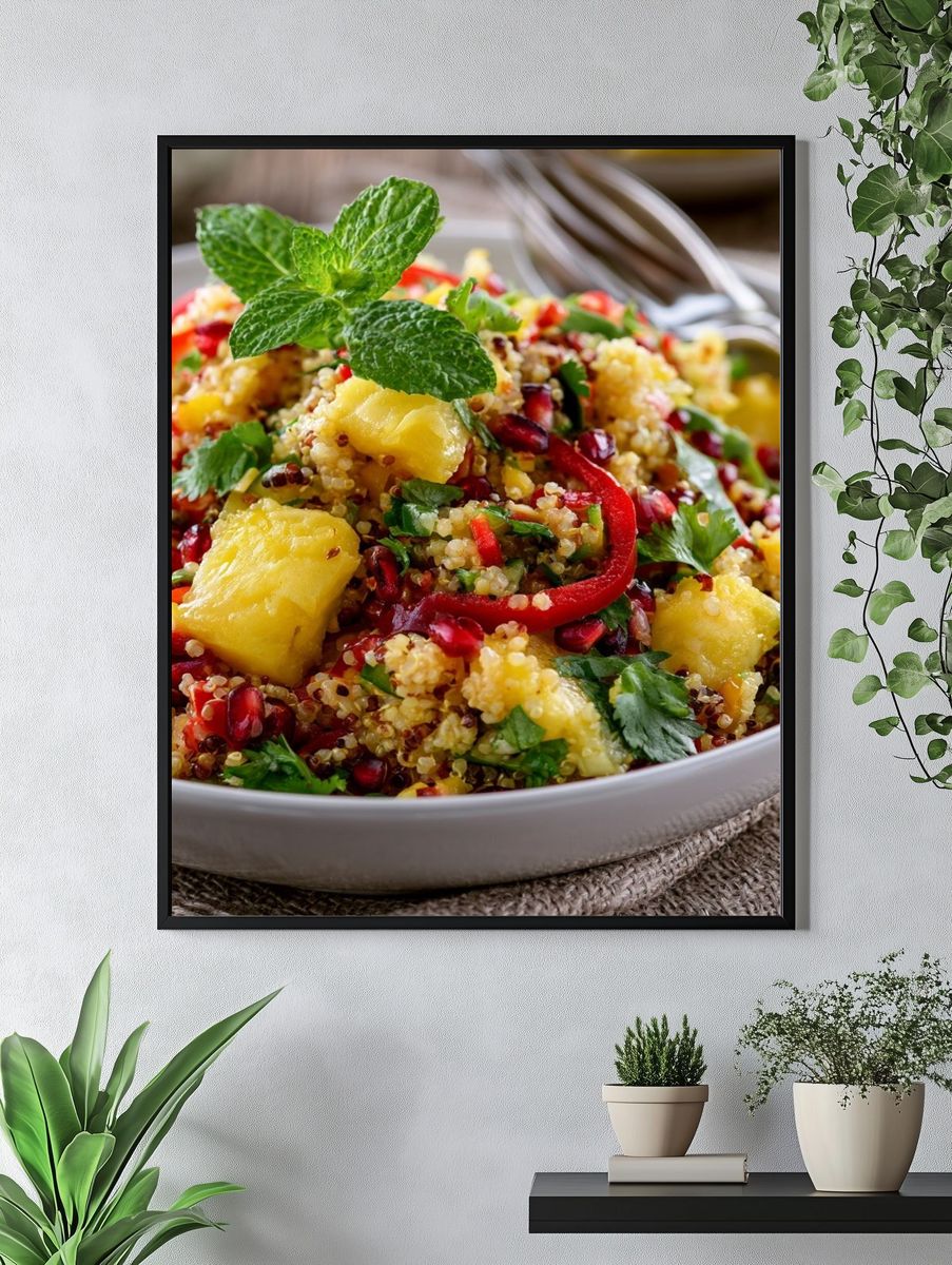 Tropical Quinoa Salad Photography Poster. — room view 4