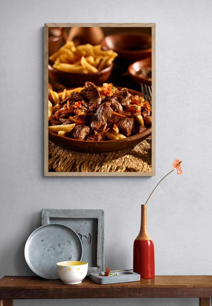 Rustic Beef and Fries Food-Drink Poster. — room view 3