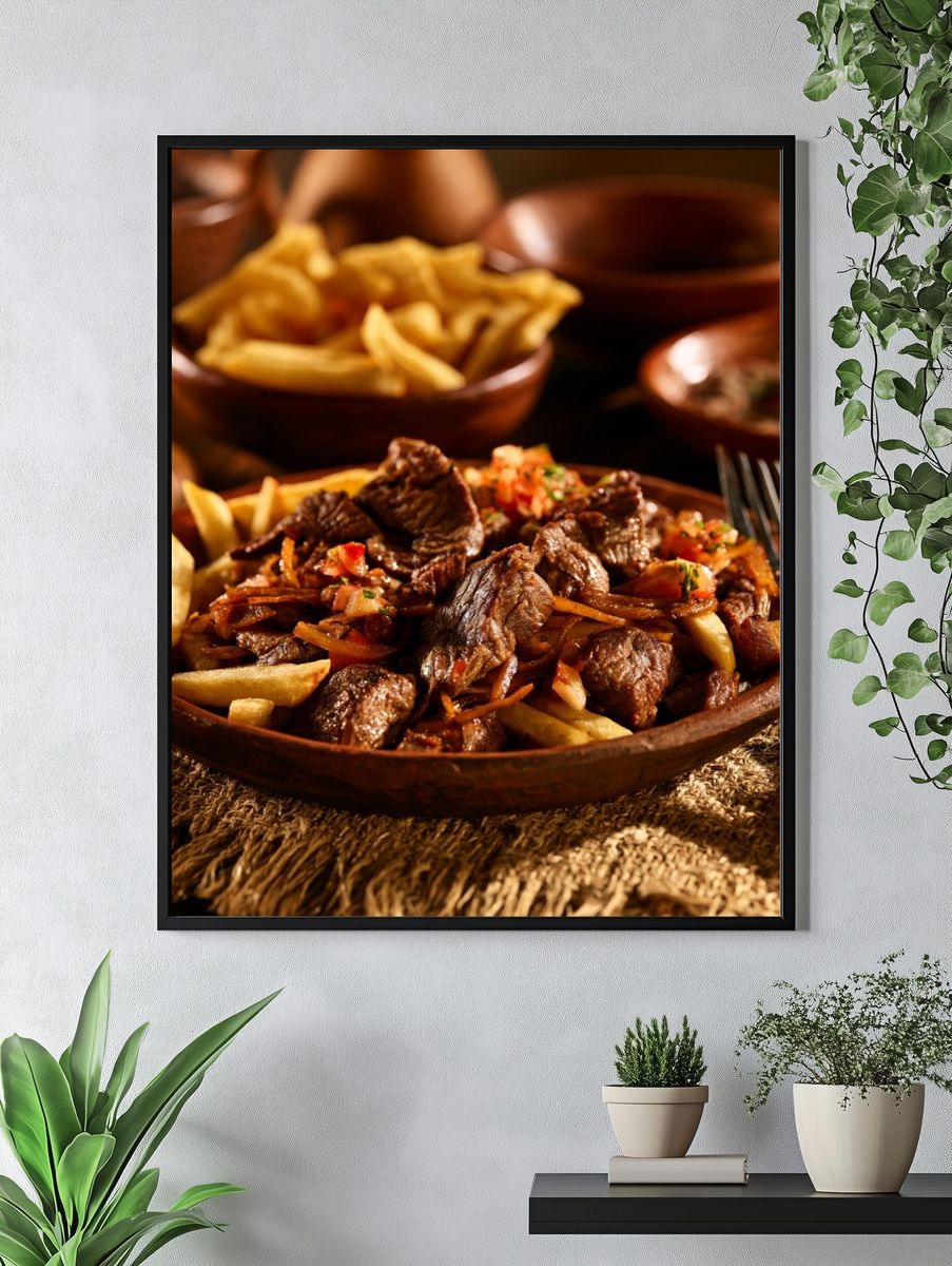 Rustic Beef and Fries Food-Drink Poster. — room view 4