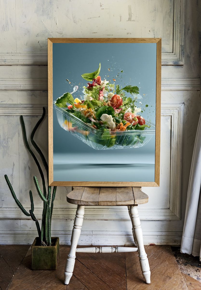 Floating Salad Food-Drink Poster. room preview