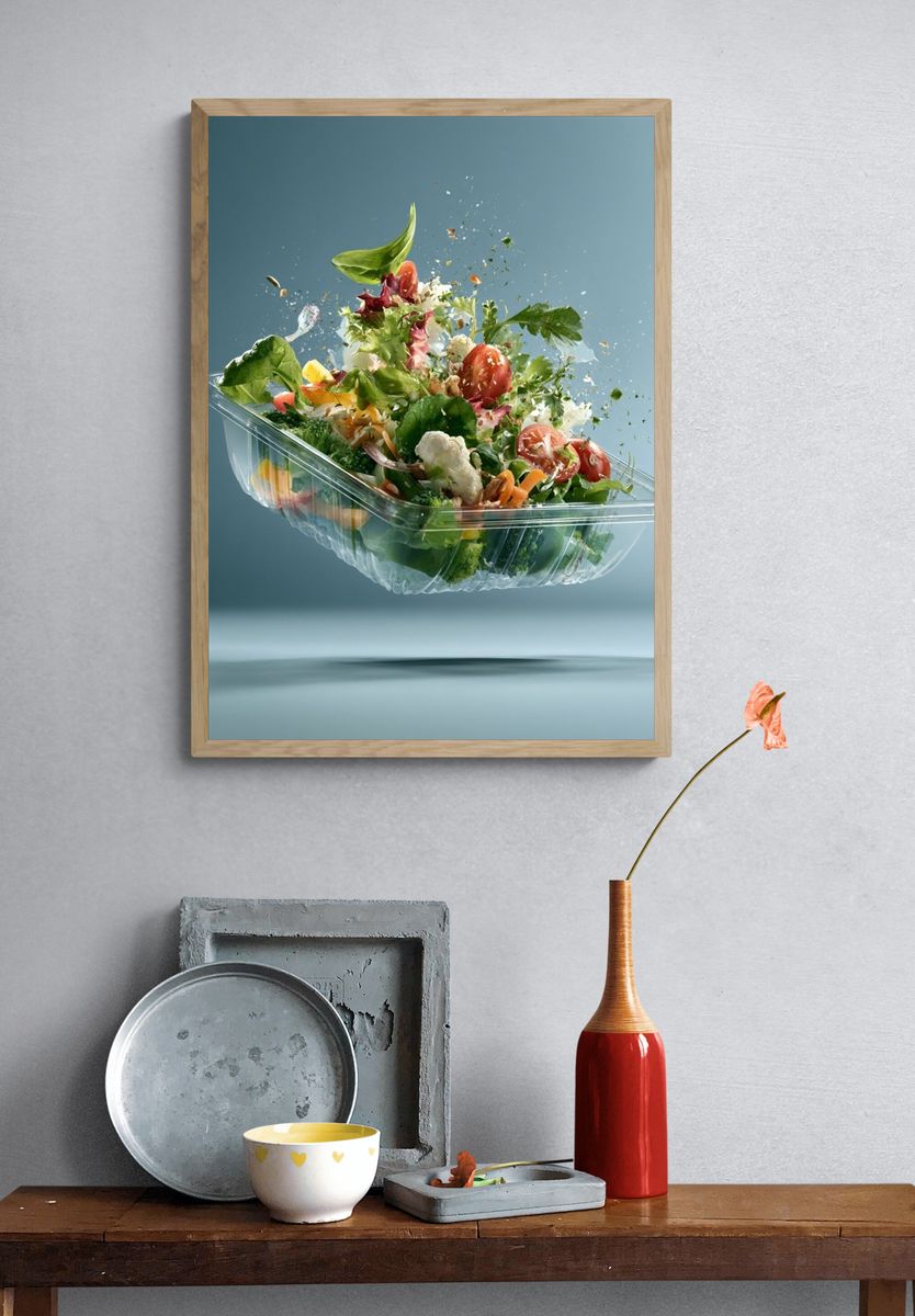 Floating Salad Food-Drink Poster. — room view 3