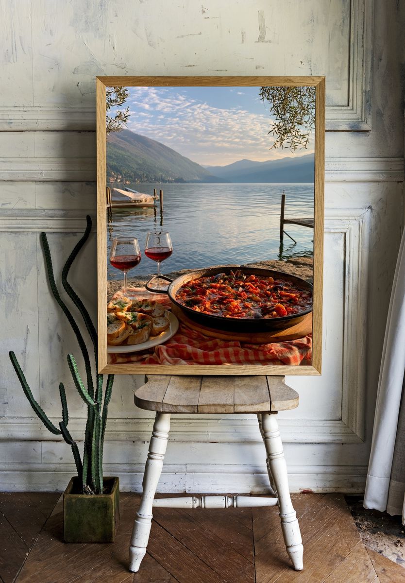 Lakeside Paella Photography Poster. — room view 1