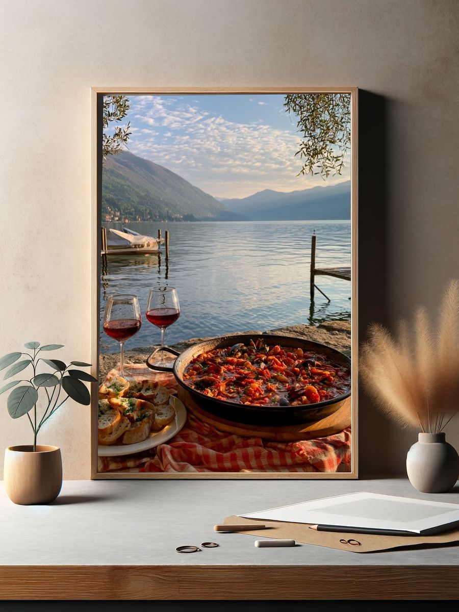 Lakeside Paella Photography Poster. — room view 2