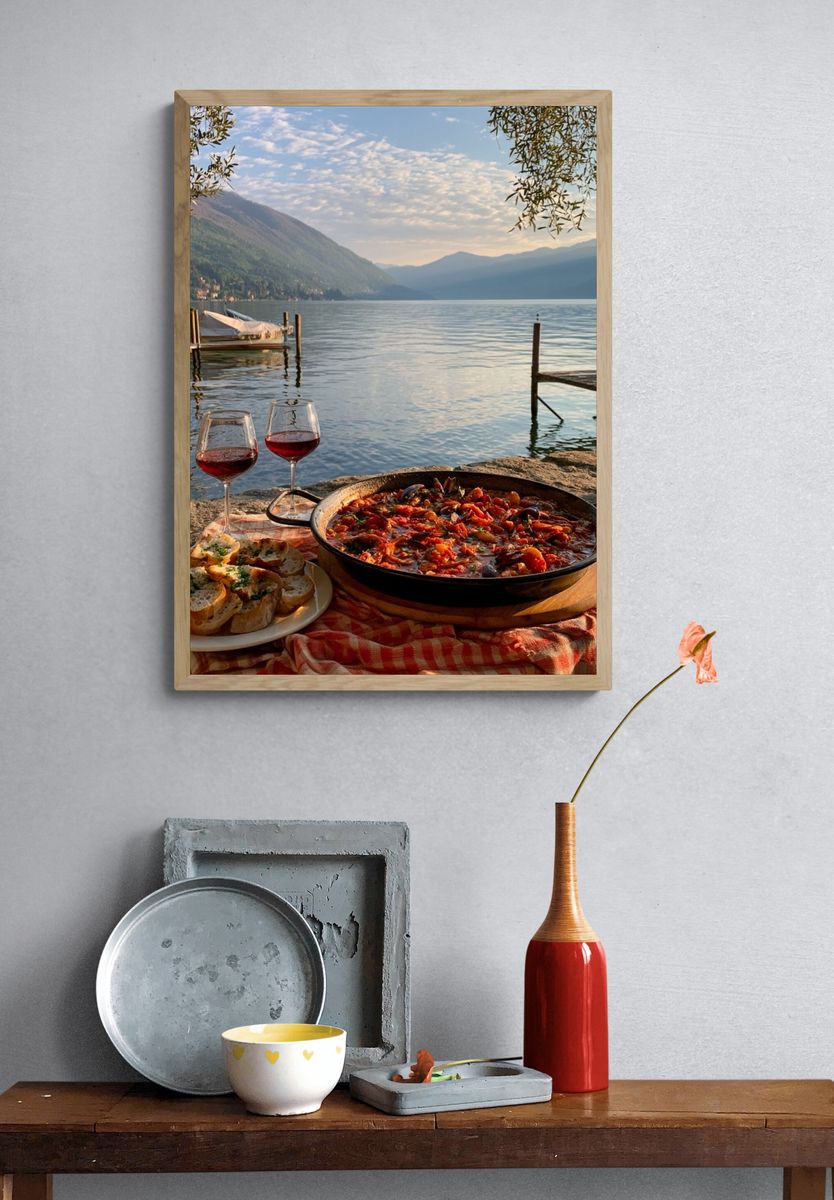 Lakeside Paella Photography Poster. — room view 3