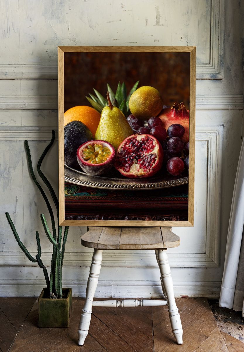 Still Life Fruit Arrangement Poster. room preview