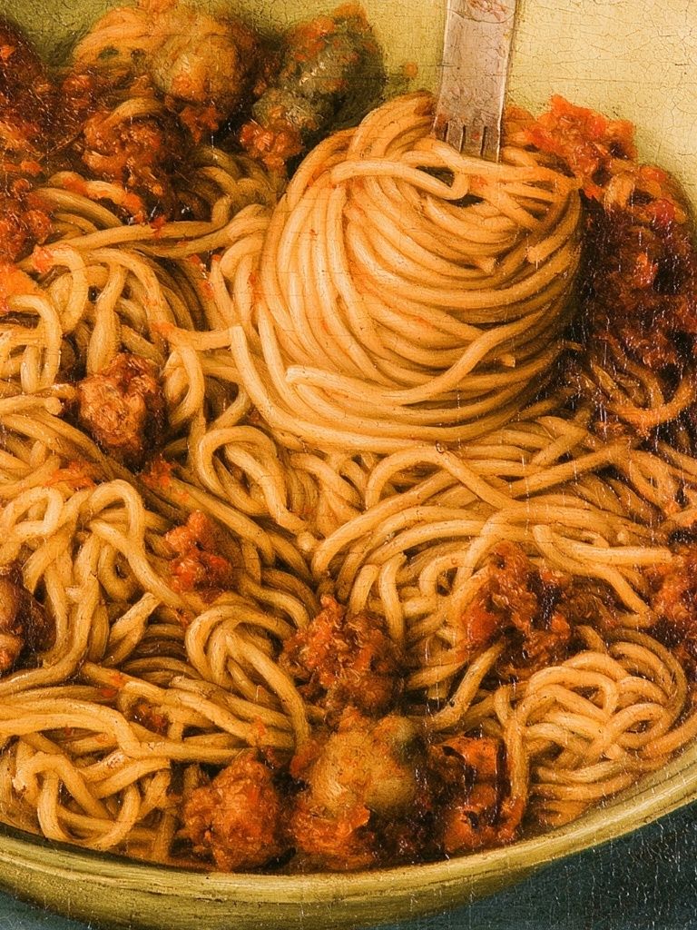 Spaghetti Bowl Still Life Print. poster detail