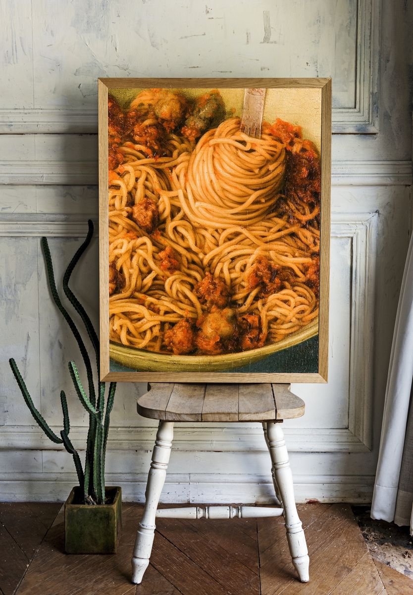 Spaghetti Bowl Still Life Print. — room view 1