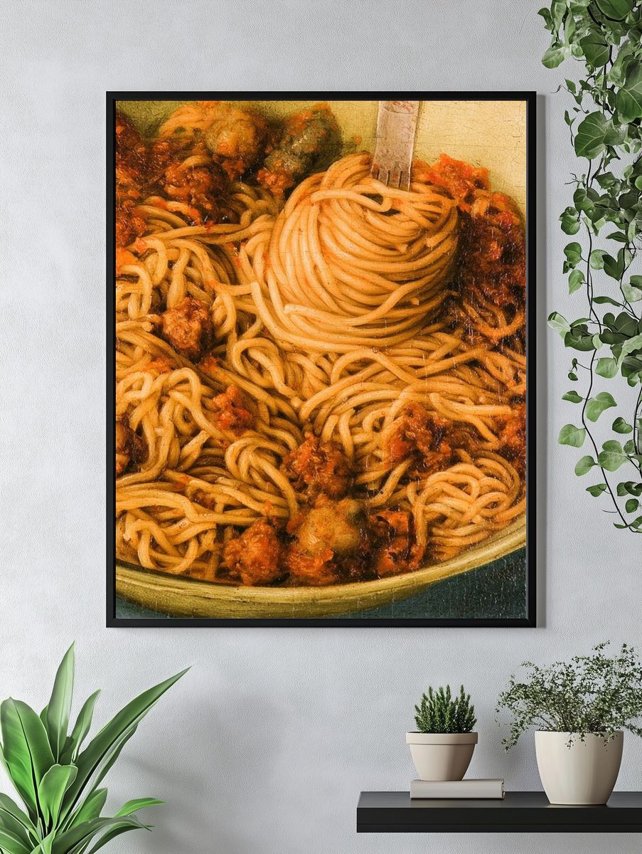 Spaghetti Bowl Still Life Print. — room view 4