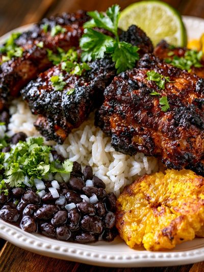 Caribbean Rice and Chicken Food Print. poster