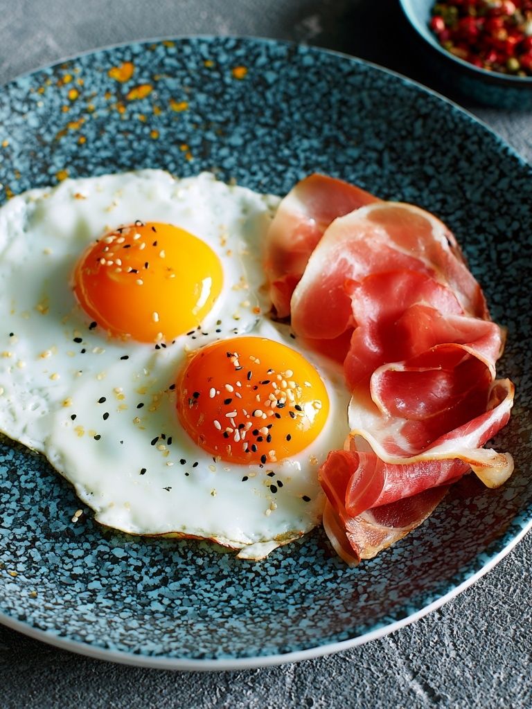 Gourmet Eggs and Prosciutto Print. poster detail