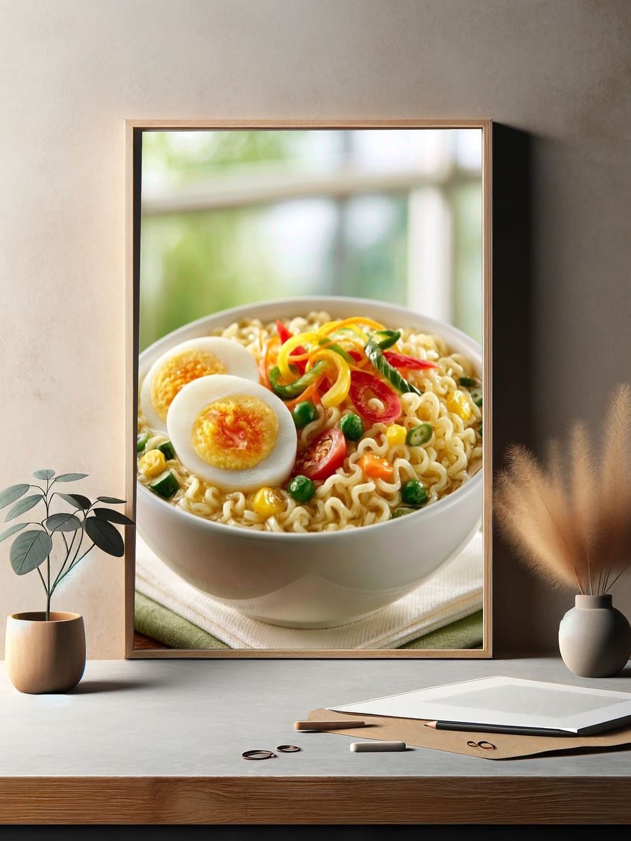Colorful Ramen Bowl Photography Poster. — room view 2
