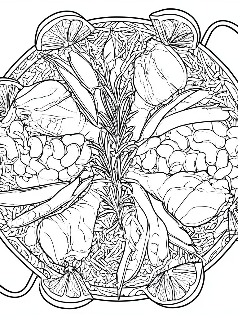 Herbal Citrus Paella Illustration Poster. poster — food-drink art