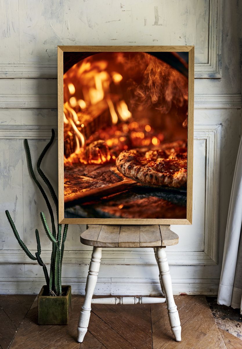 Wood-Fired Pizza Oven Photography Poster. — room view 1
