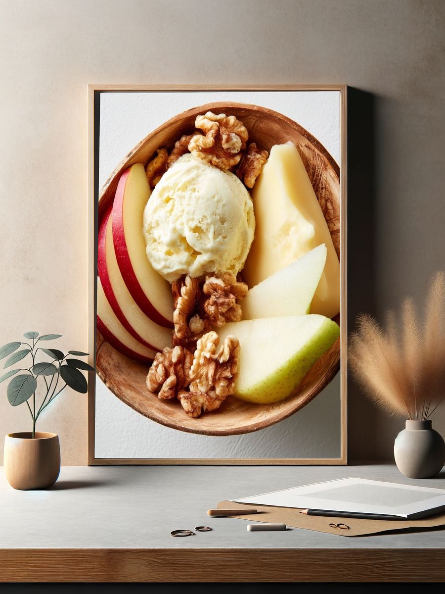 Apple and Ice Cream Bowl Print. — room view 2