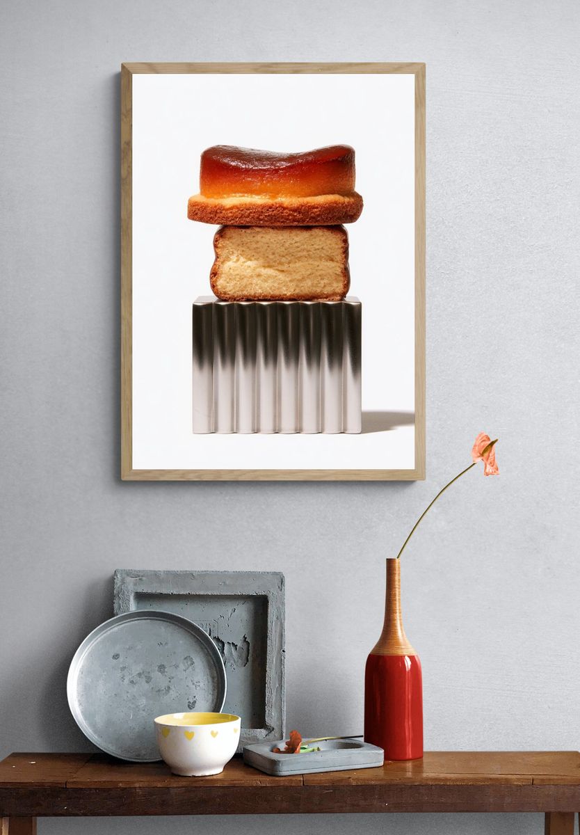 Caramel Flan Still Life Poster. — room view 3