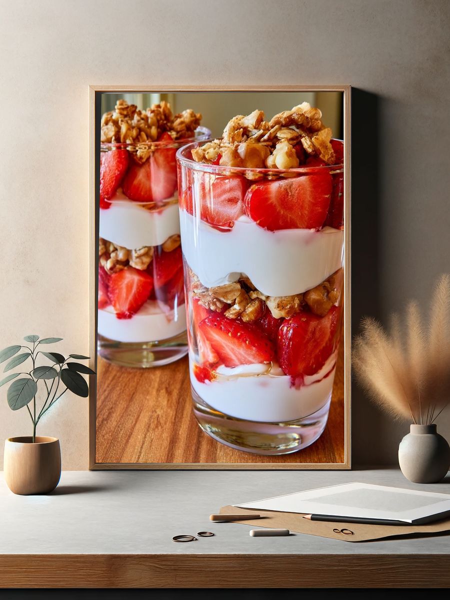 Strawberry Yogurt Parfait Print. — room view 2