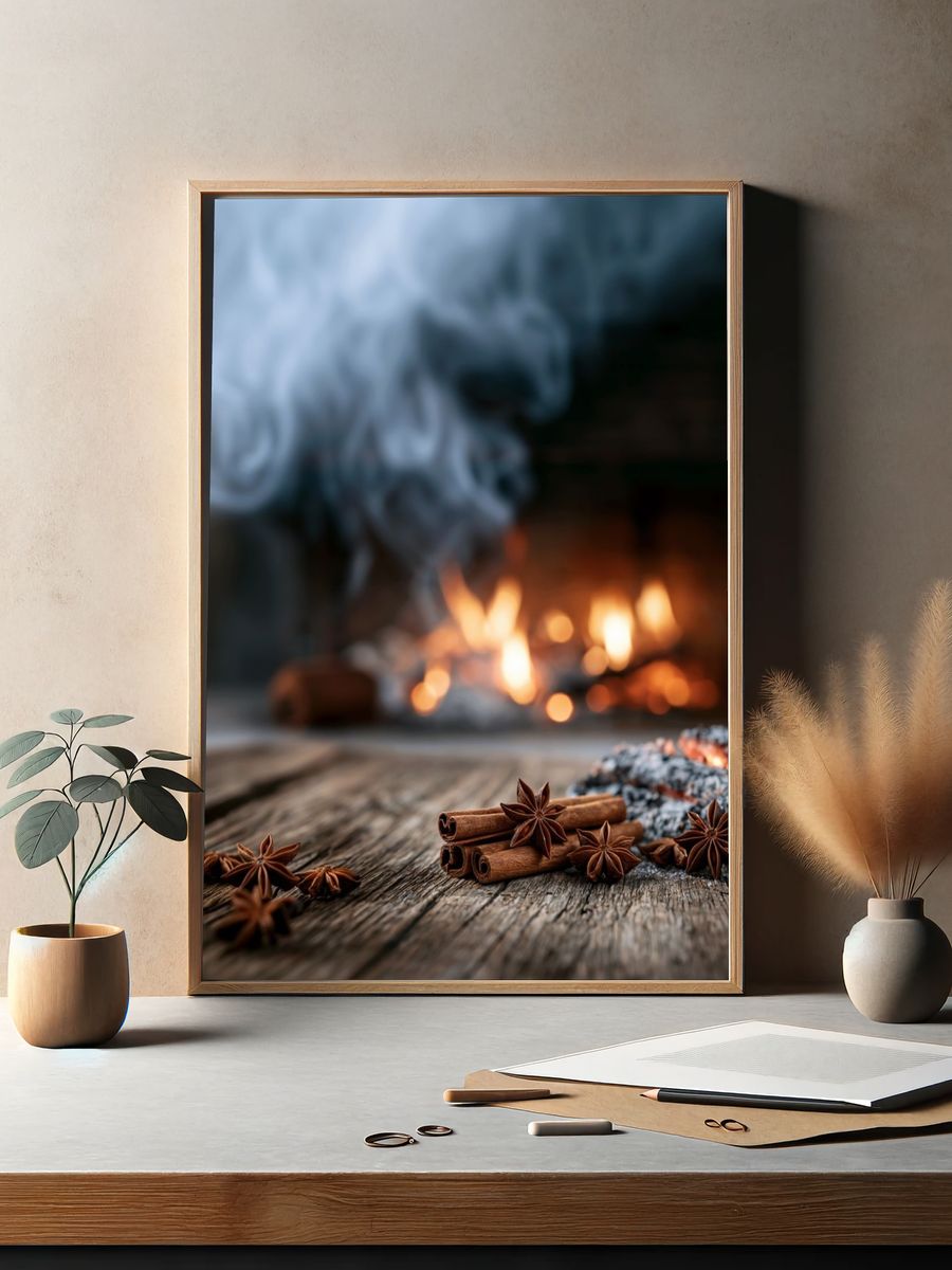 Cinnamon and Star Anise Still Life Poster. — room view 2