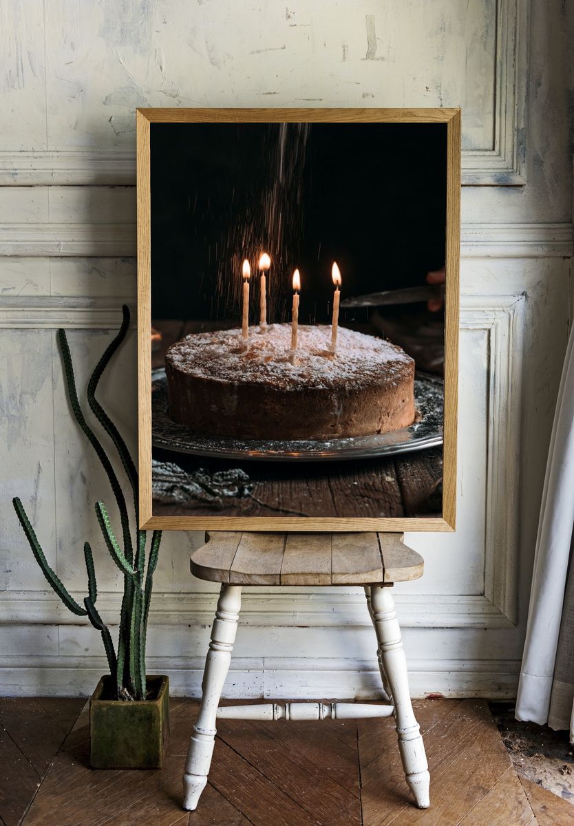 Birthday Cake Candlelight Poster. — room view 1