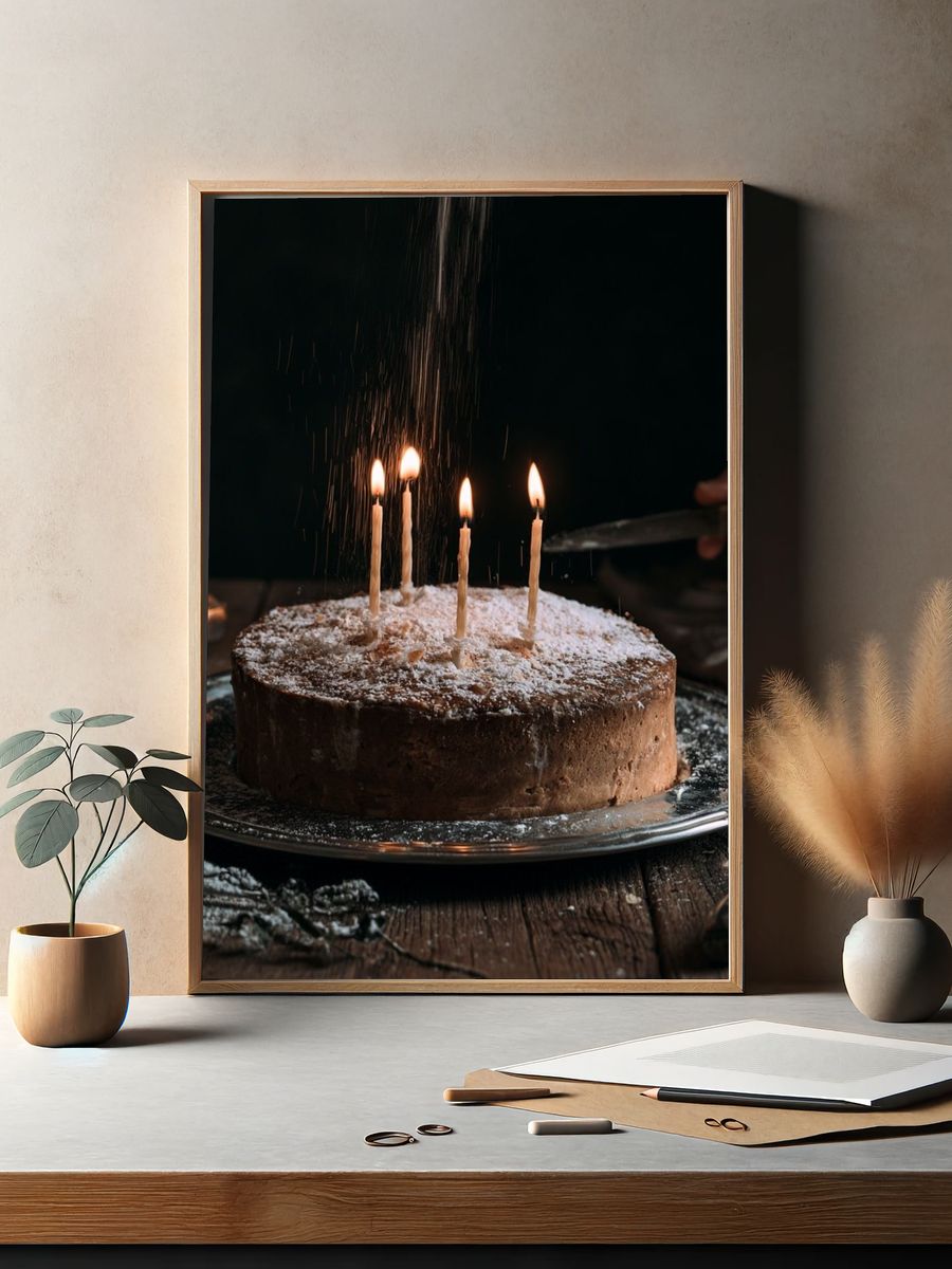 Birthday Cake Candlelight Poster. — room view 2