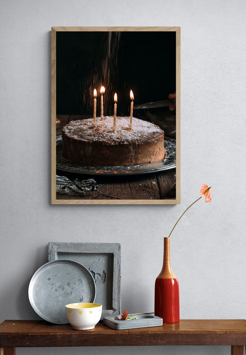 Birthday Cake Candlelight Poster. — room view 3