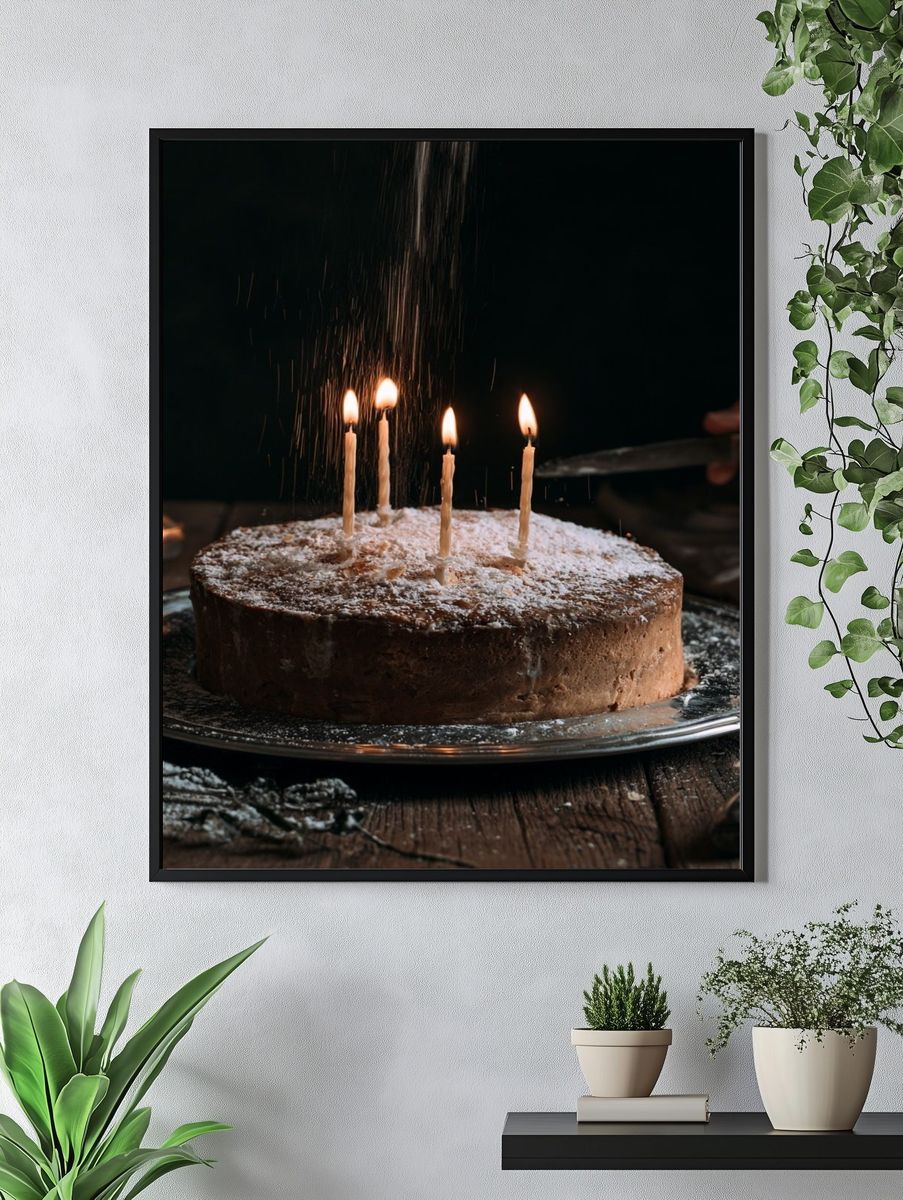 Birthday Cake Candlelight Poster. — room view 4