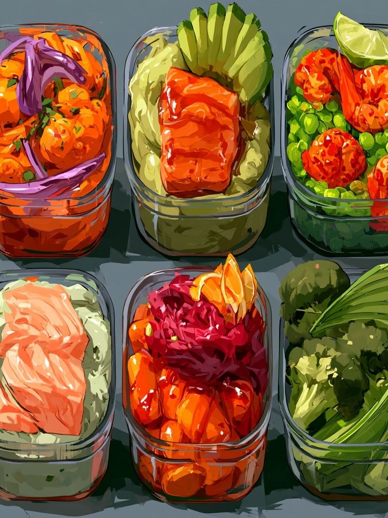Colorful Meal Prep Containers Poster. poster detail