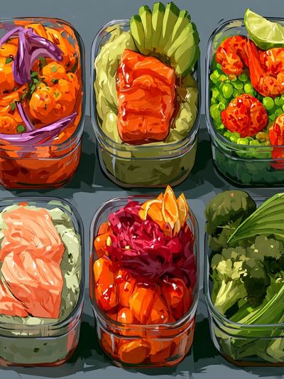 Colorful Meal Prep Containers Poster. poster