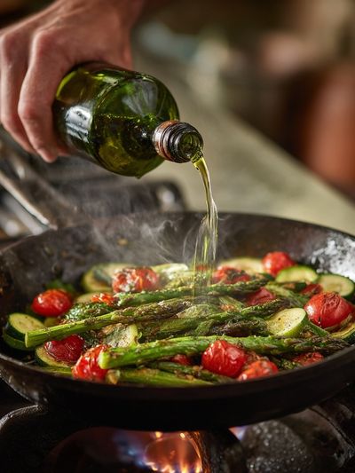 Olive Oil Sizzle Kitchen Photography Poster. poster print