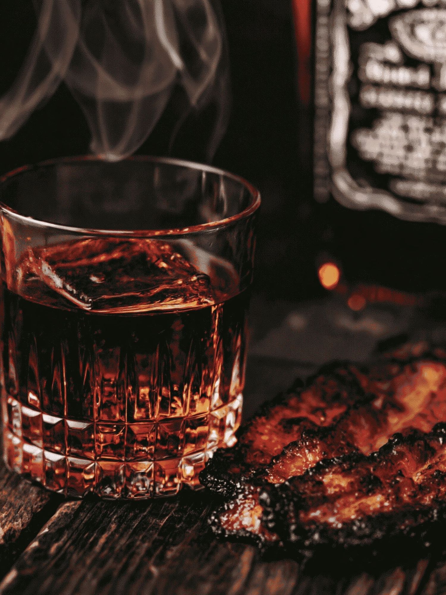 Whiskey and Steak Still Life Poster. poster detail