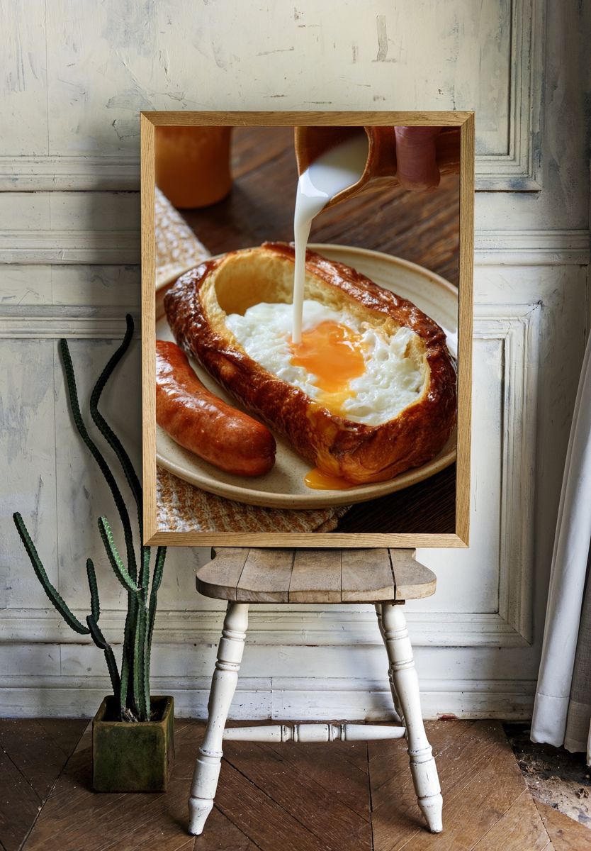 Breakfast Pastry and Egg Food Poster. — room view 1
