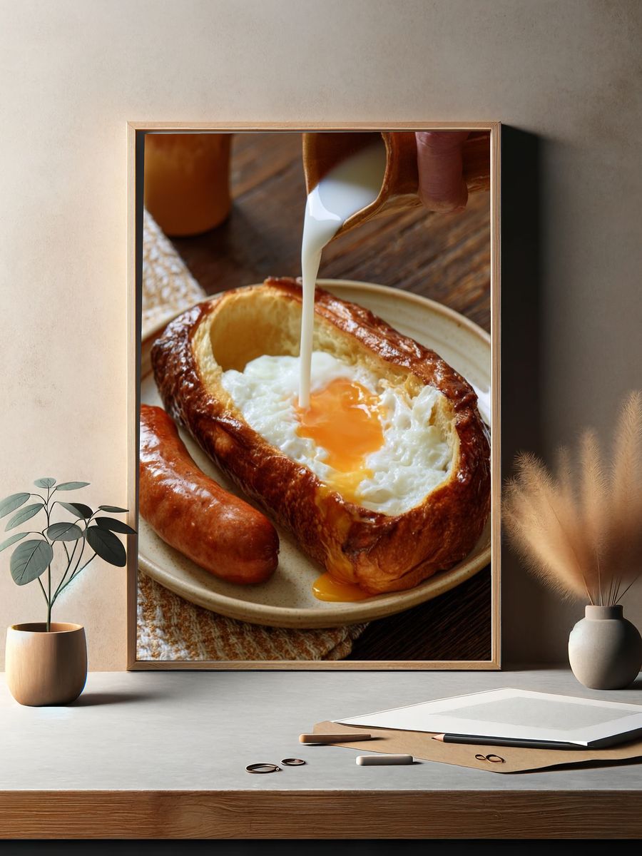 Breakfast Pastry and Egg Food Poster. — room view 2