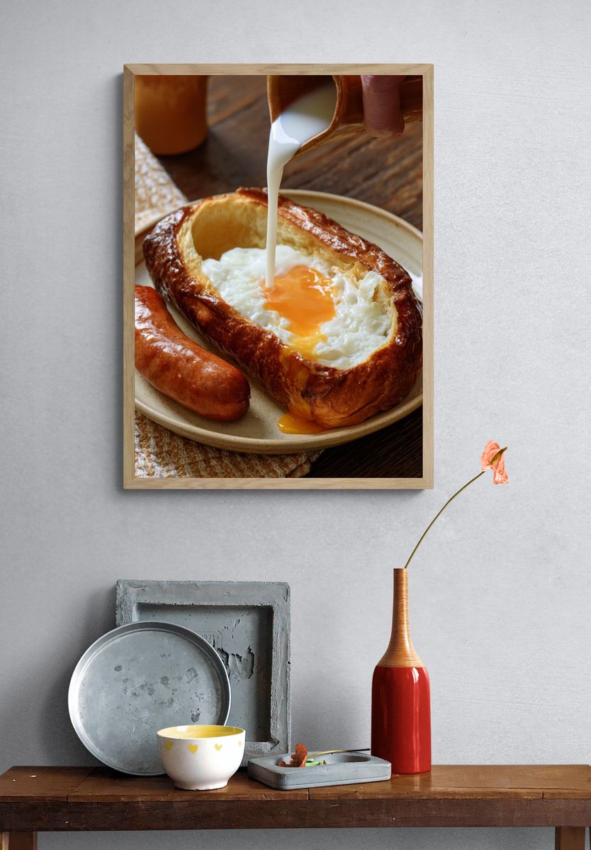 Breakfast Pastry and Egg Food Poster. — room view 3