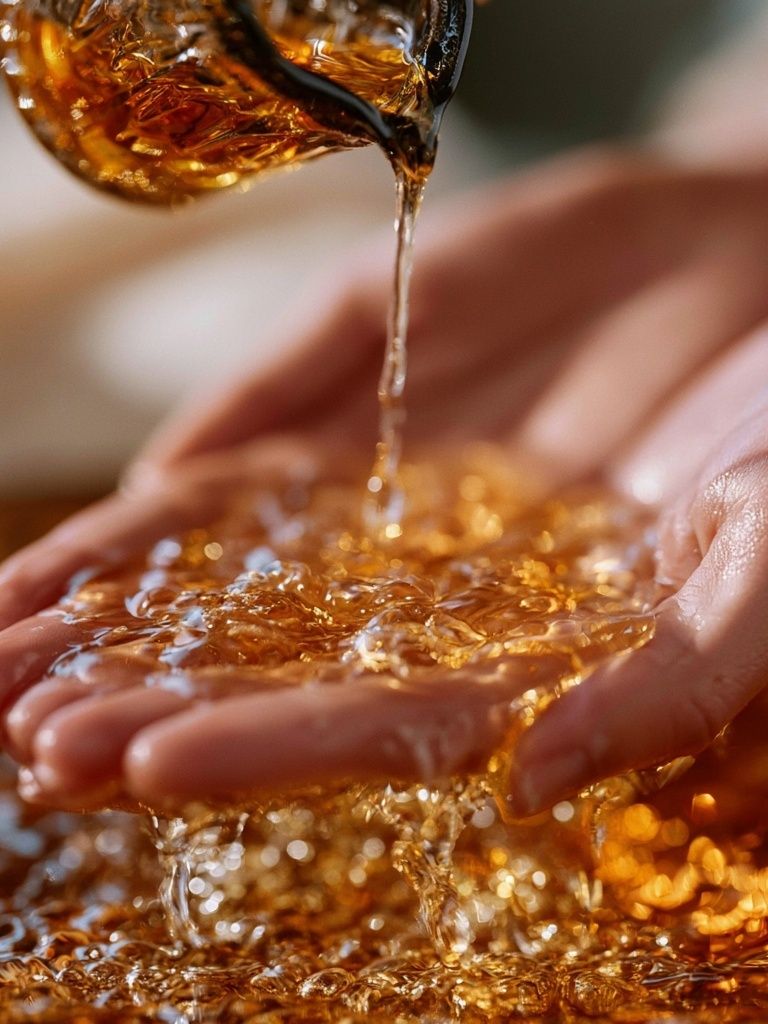 Golden Honey Pour Photography Poster. poster — food-drink art