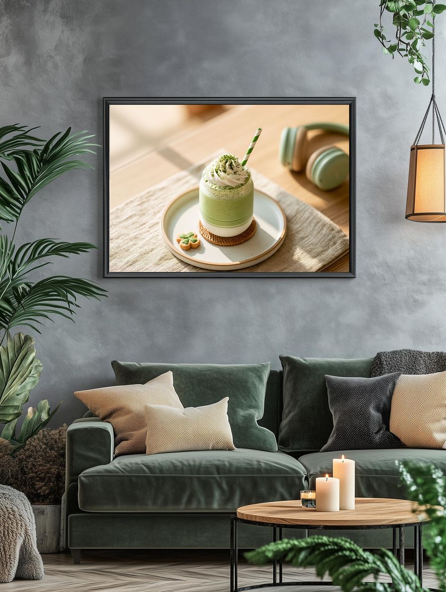 Matcha Latte Still Life Poster. — room view 4