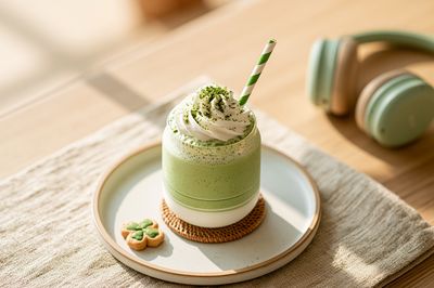 Matcha Latte Still Life Poster.