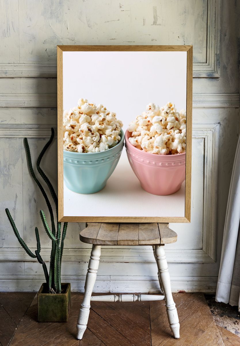 Pastel Popcorn Still Life Poster. — room view 1
