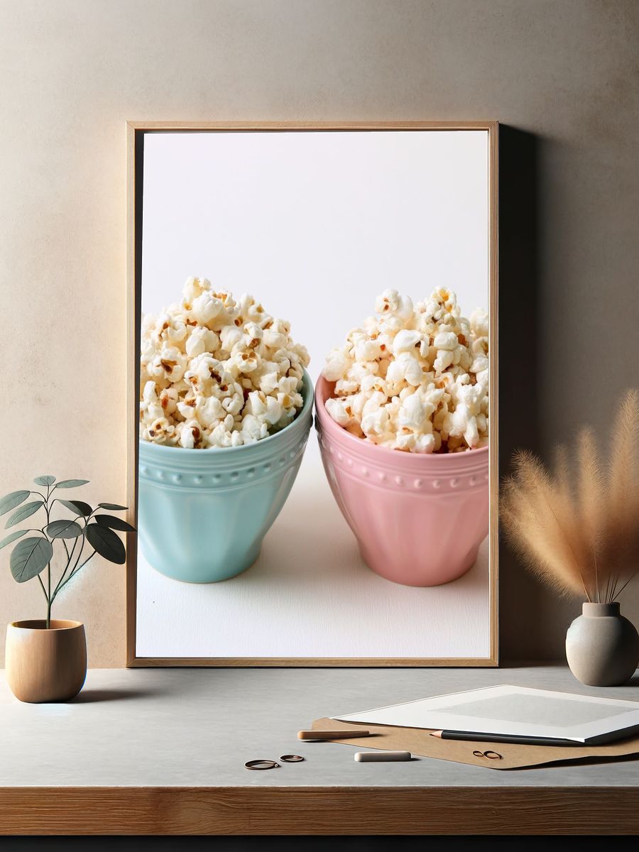 Pastel Popcorn Still Life Poster. — room view 2