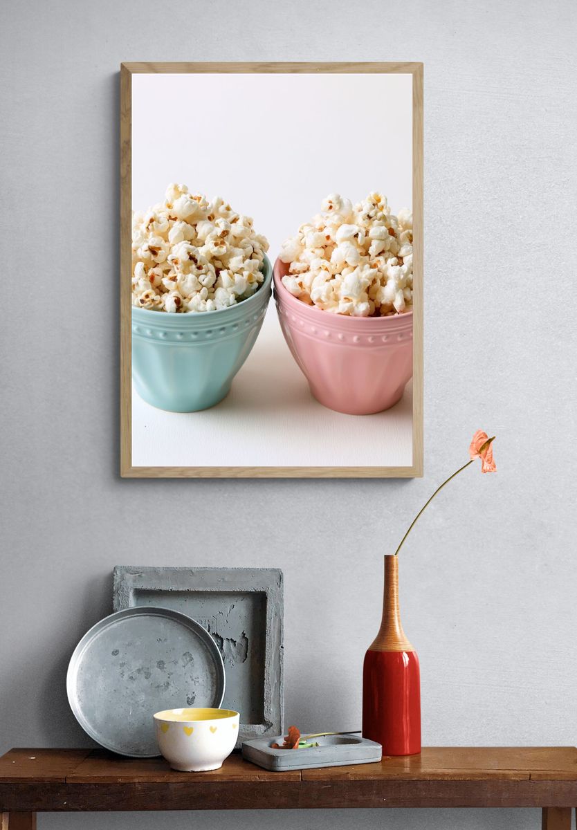 Pastel Popcorn Still Life Poster. — room view 3
