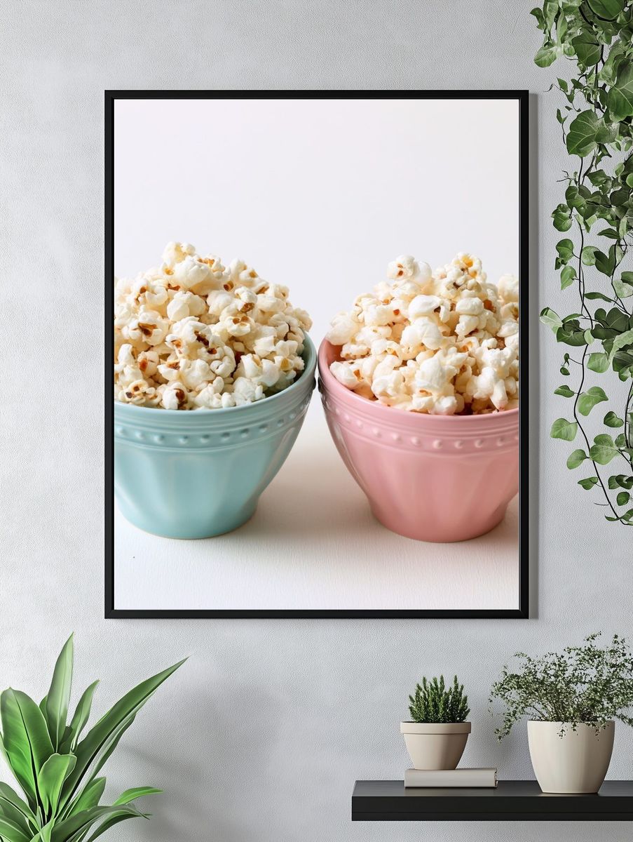 Pastel Popcorn Still Life Poster. — room view 4
