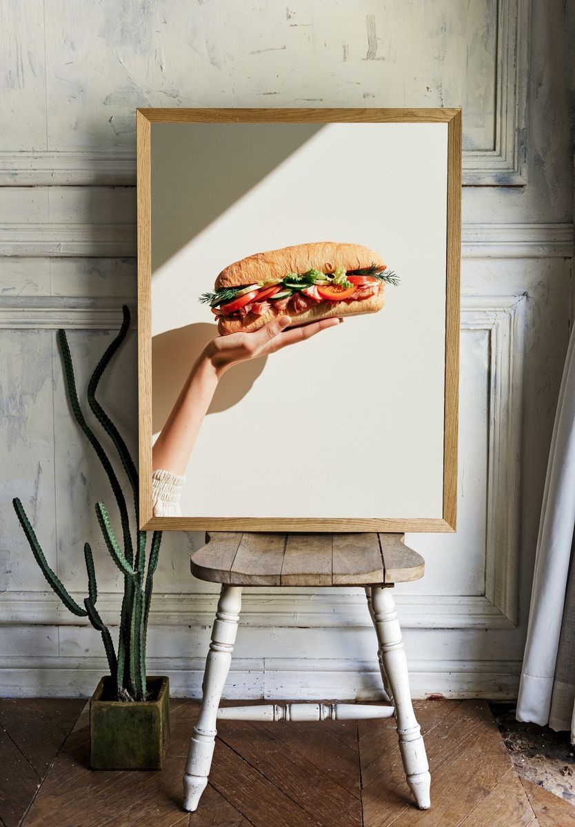 Sandwich Still Life Photography Poster. — room view 1
