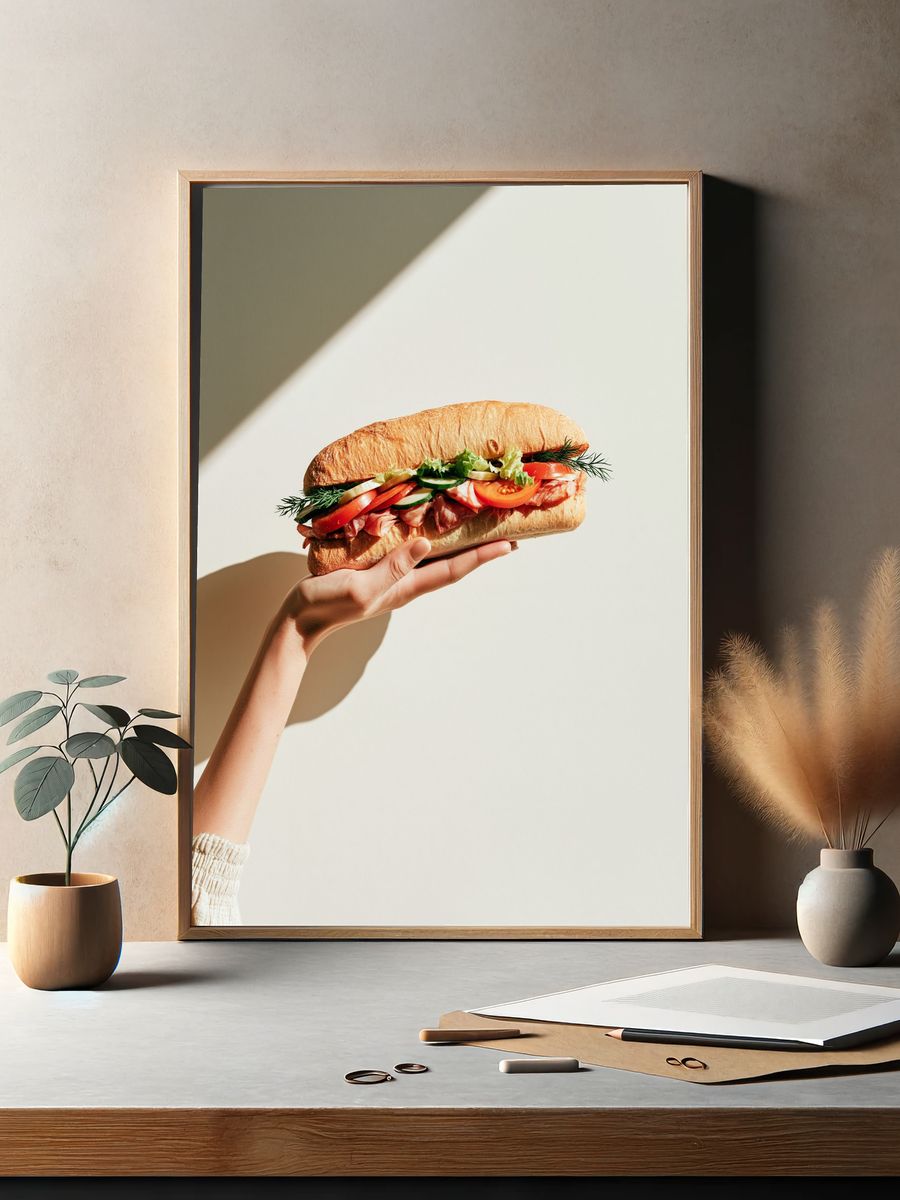 Sandwich Still Life Photography Poster. — room view 2
